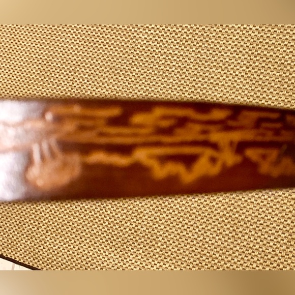 Canale Vintage leather belt brown embossing size S-M - Picture 12 of 17